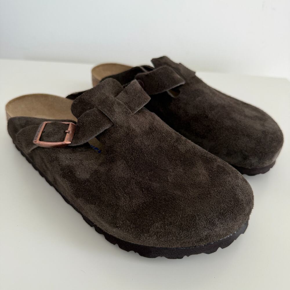 Birkenstock Boston Clog Womens 8 EU39 Brown Mocha Soft Footbed Suede Leather - Picture 3 of 13